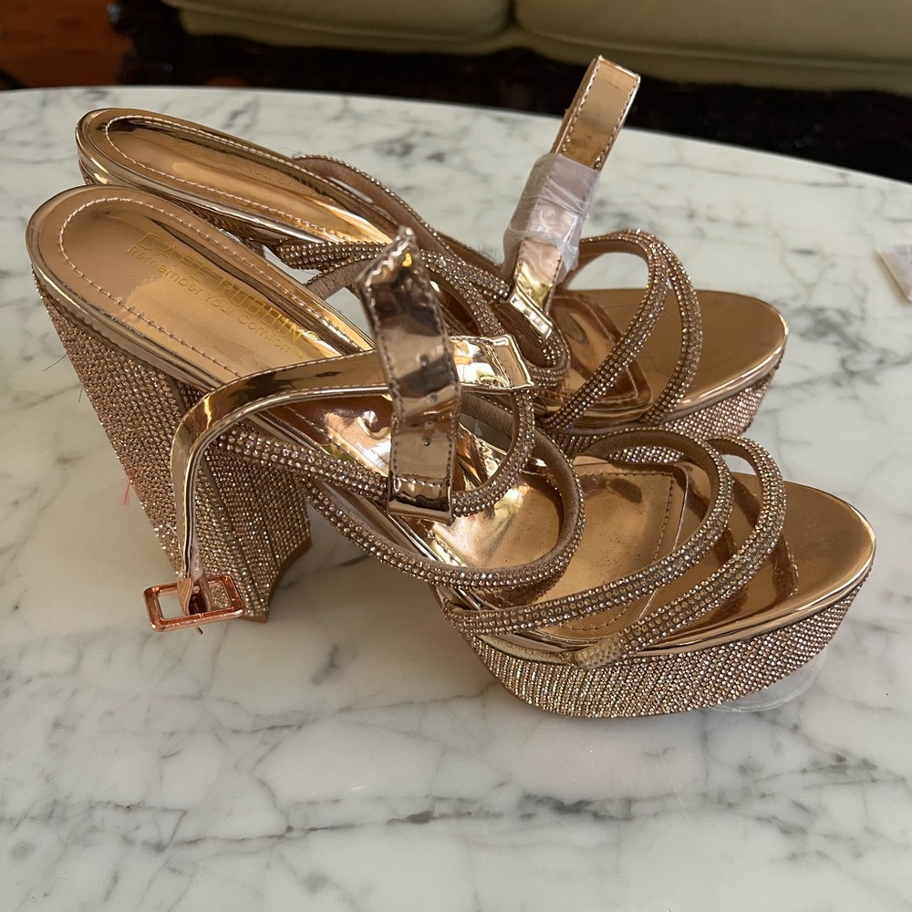 New shiny platform sandals
